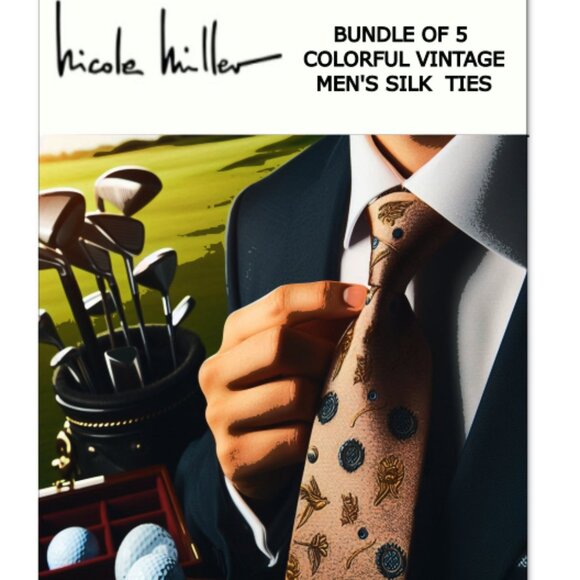 VINTAGE Bundle of Nicole Miller men's silk ties - 5 for $50